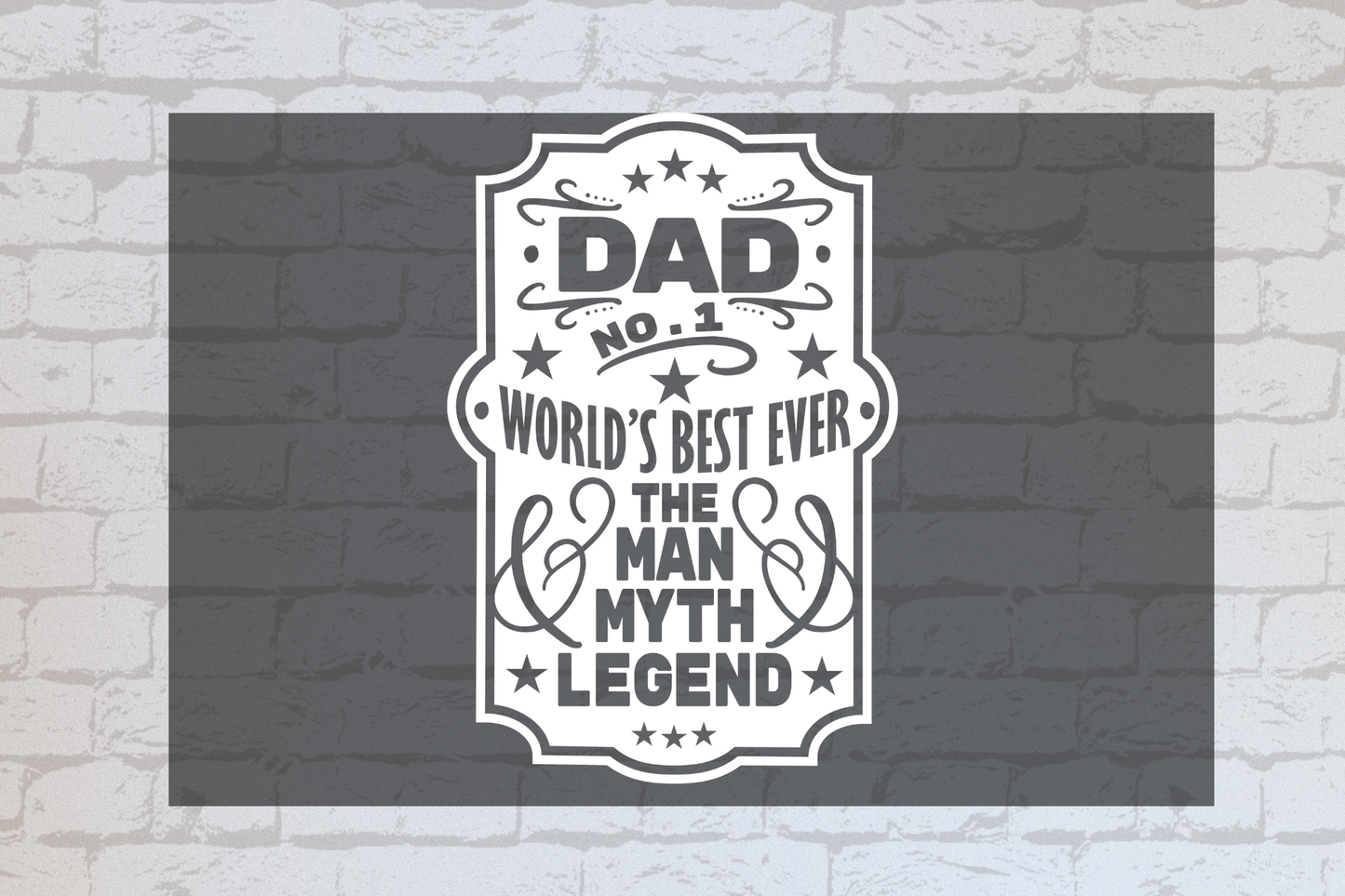 Dad #1 World's Best Ever The Man Myth Legend - Whiskey Label -UVDTF