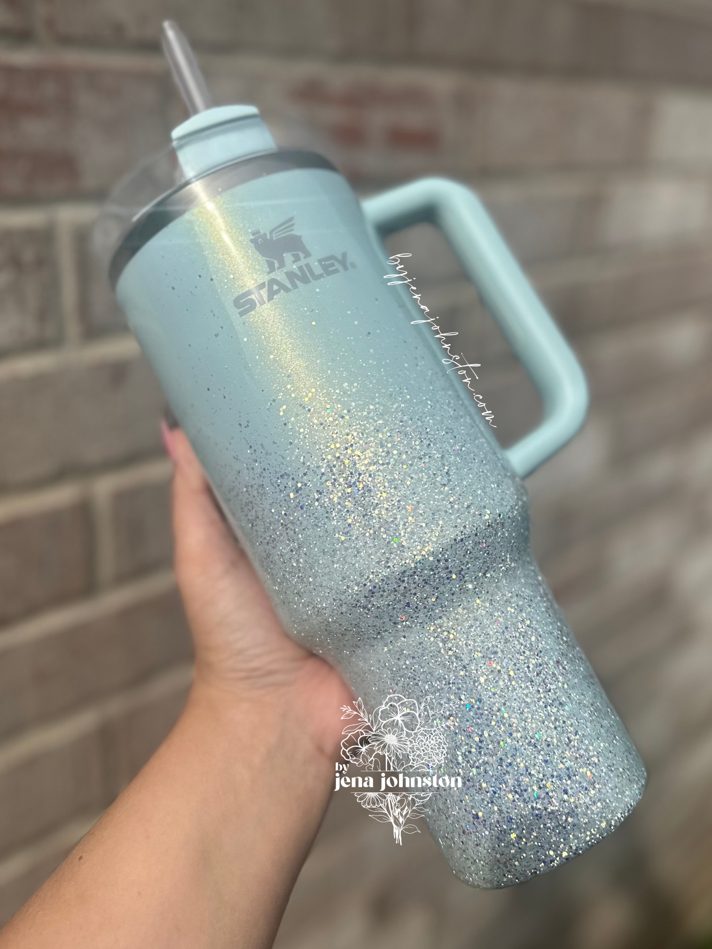 RTS 40oz Glittered Blueberry Milk Stanley