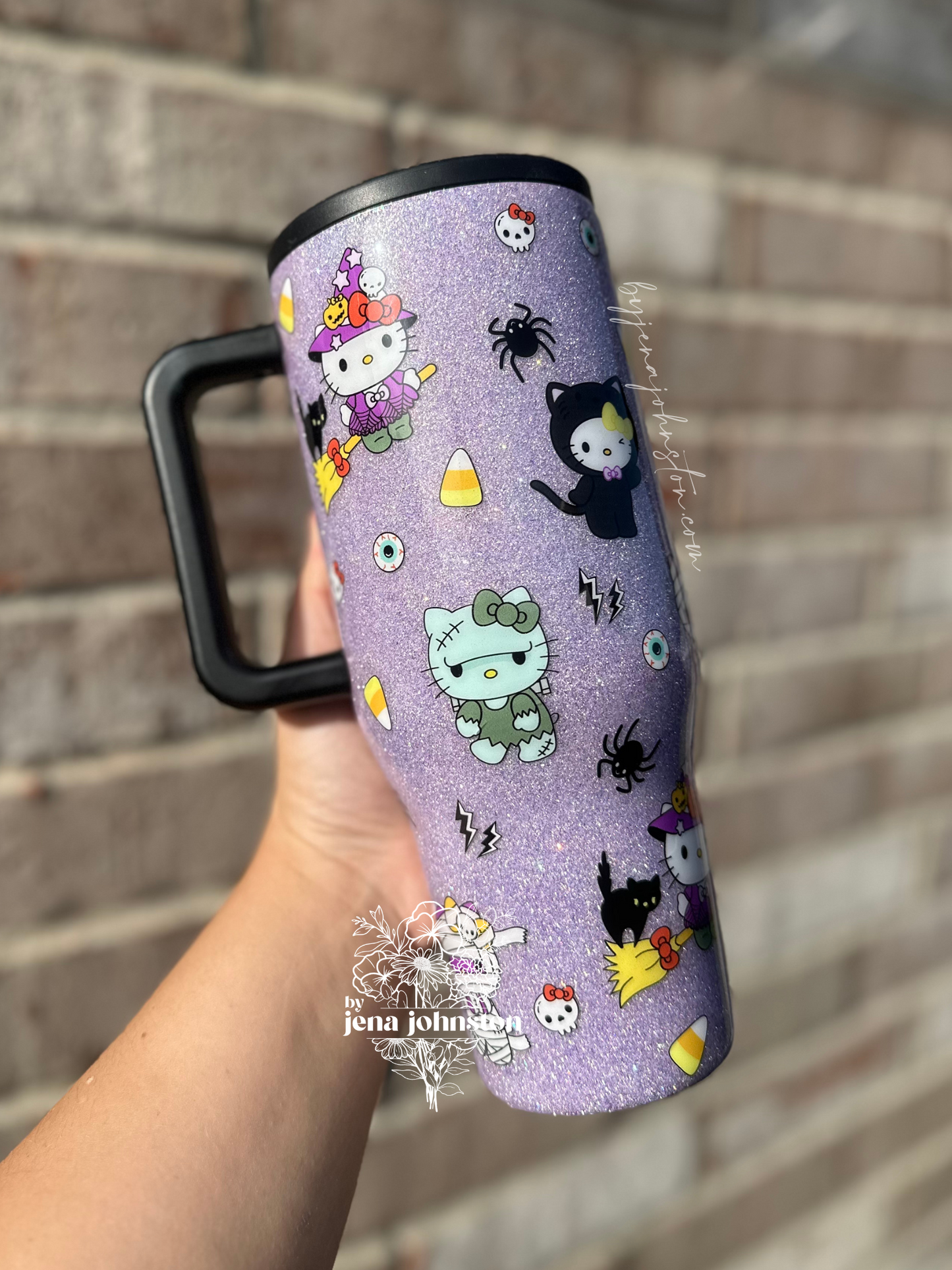 Glittered Hello Kitty Halloween - Purple