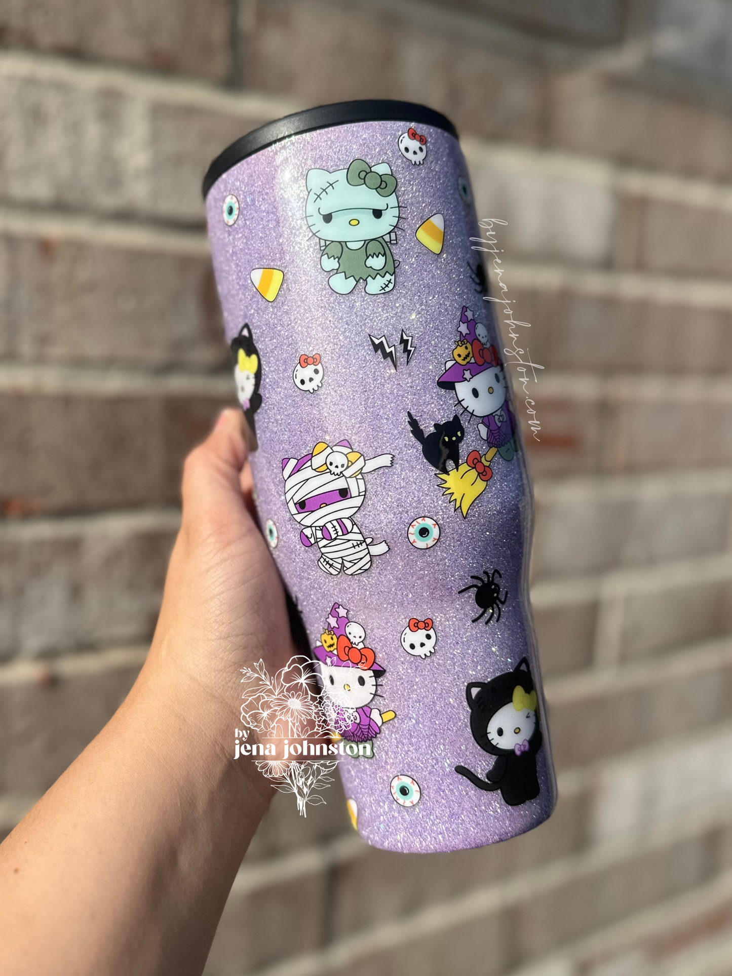 Glittered Hello Kitty Halloween - Purple
