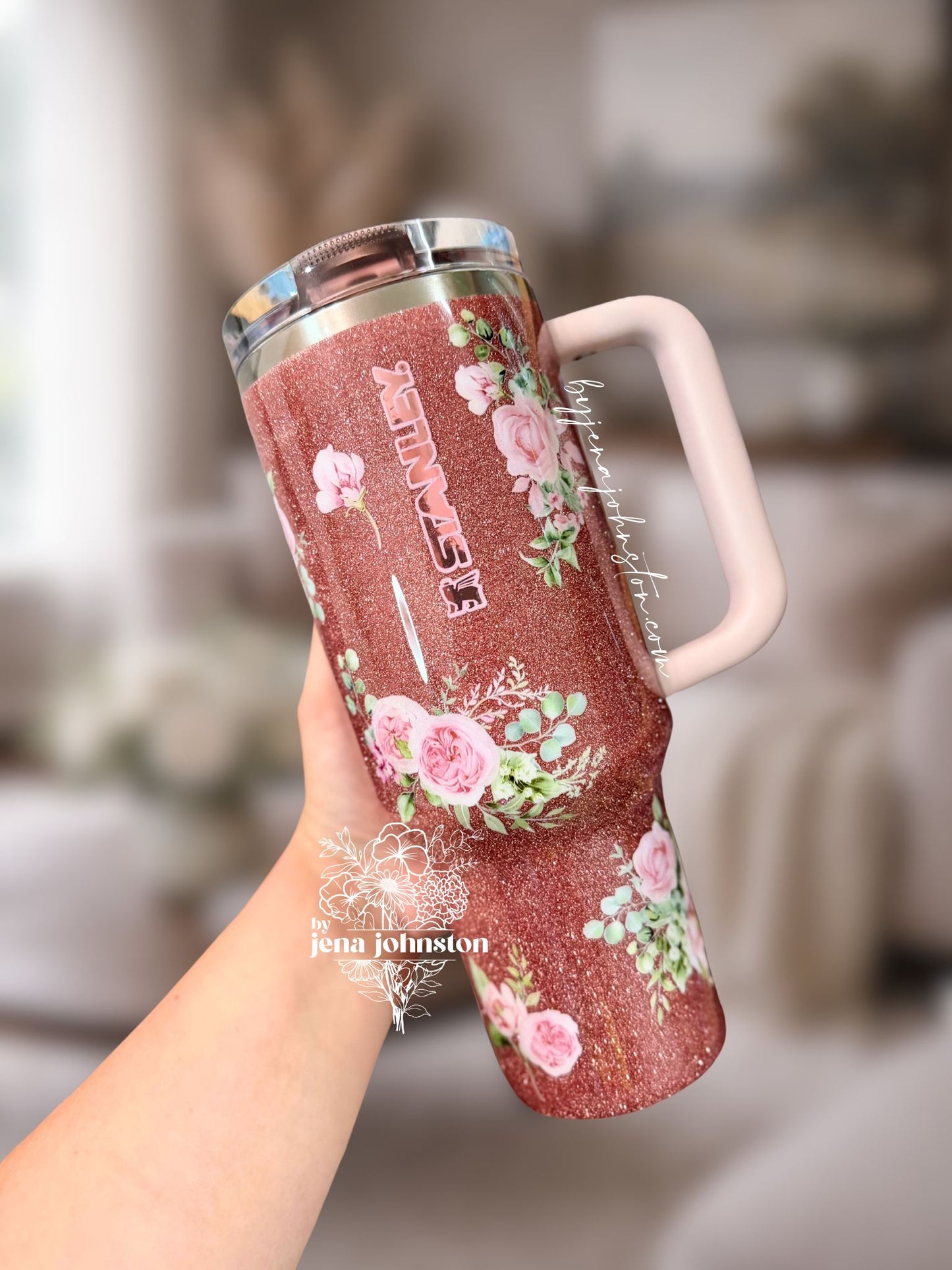 RTS 40oz Rose Gold Floral