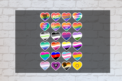 LGBTQIA Heart Flags  -UVDTF- Element Sheet