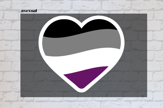 asexual heart flag  -UVDTF