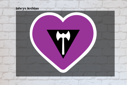 labrys lesbian heart flag  -UVDTF