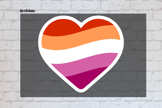 lesbian heart flag  -UVDTF