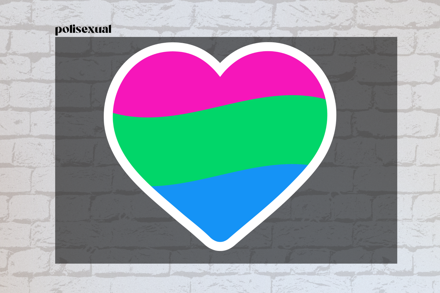 Polysexual heart flag  -UVDTF