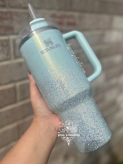 RTS 40oz Glittered Blueberry Milk Stanley