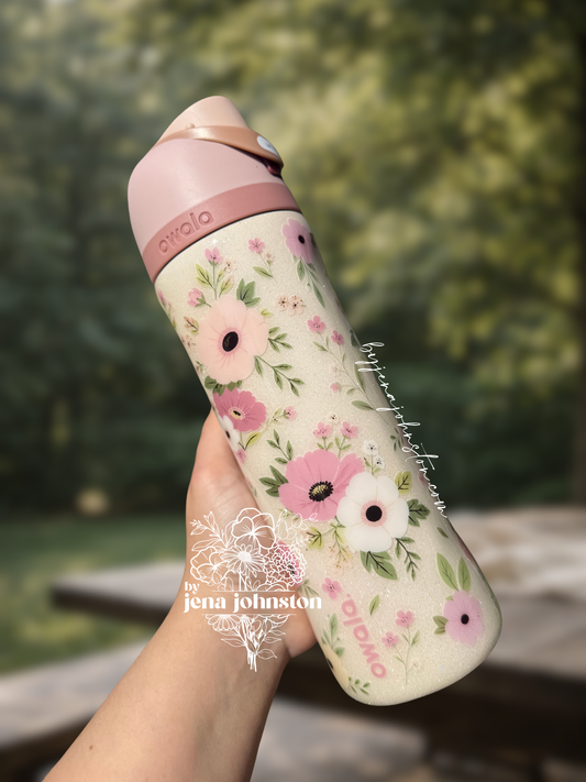 RTS 24oz Owala Pink Florals