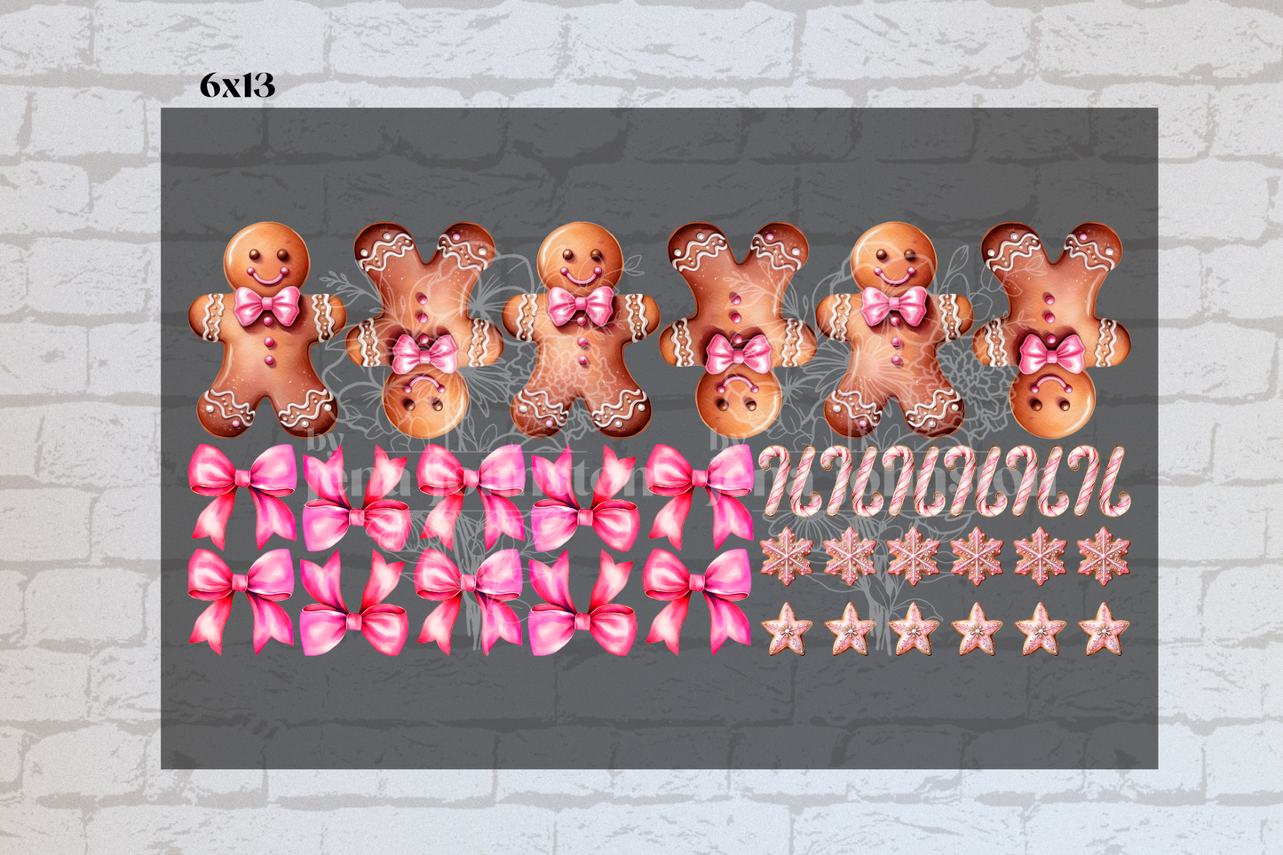 Christmas Pink Gingerbread cookies Element Sheet