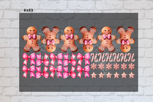 Christmas Pink Gingerbread cookies Element Sheet