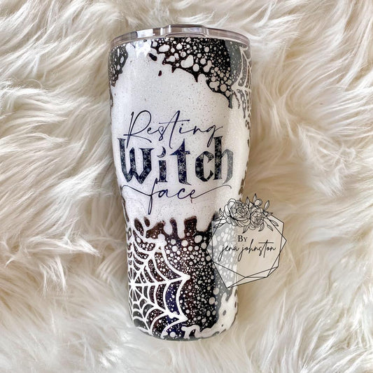 Resting Witch Face Epoxy Tumbler