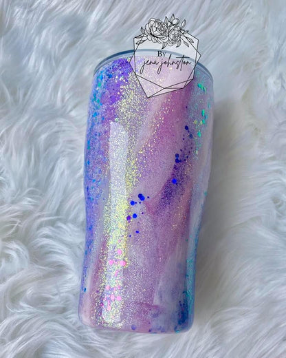 Purple Holo Milky way Epoxy Tumbler