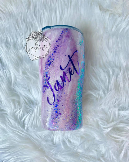 Purple Holo Milky way Epoxy Tumbler