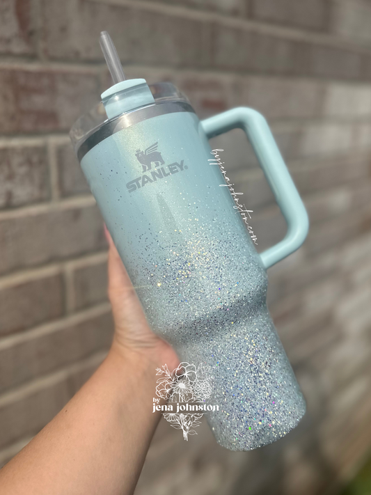 RTS 40oz Glittered Blueberry Milk Stanley