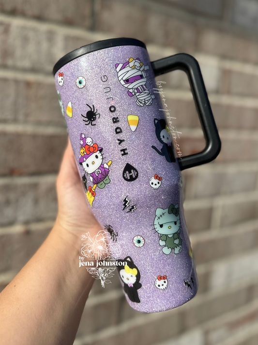 Glittered Hello Kitty Halloween - Purple