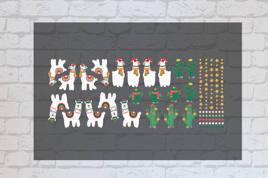 Llama Christmas Element Sheet