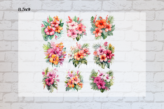 Watercolor Tropical Florals