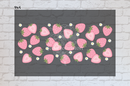 Pink Strawberries & Daisies Element Sheet