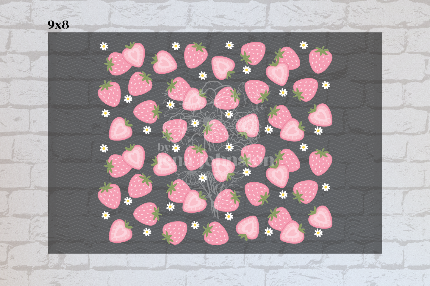 Pink Strawberries & Daisies Element Sheet
