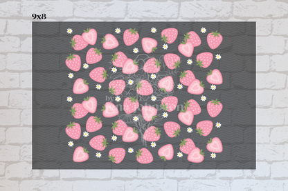 Pink Strawberries & Daisies Element Sheet