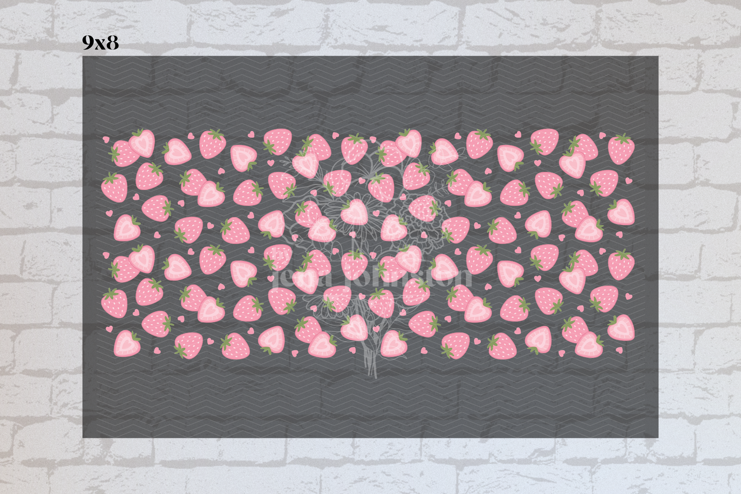 Pink Strawberries & Hearts Element Sheet
