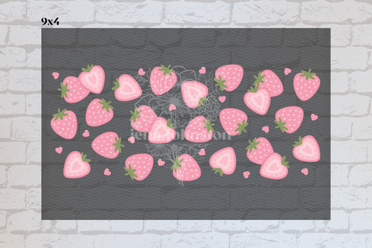 Pink Strawberries & Hearts Element Sheet