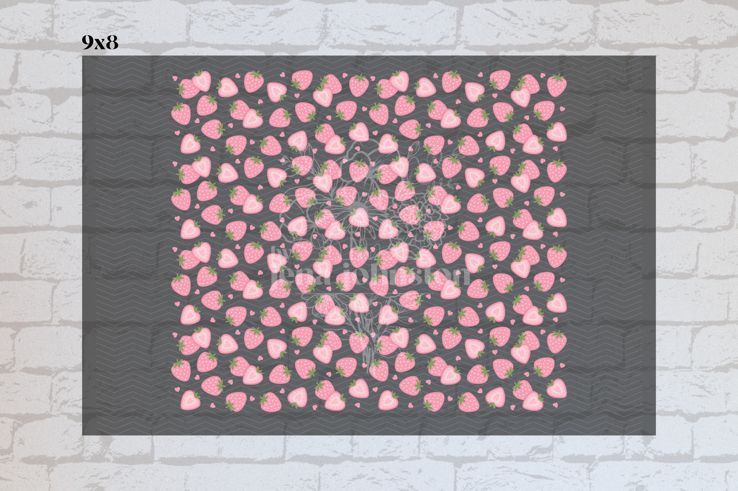 Pink Strawberries & Hearts Element Sheet