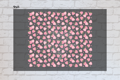 Pink Strawberries & Hearts Element Sheet