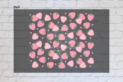 Pink Strawberries & Hearts Element Sheet