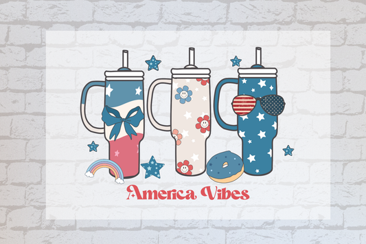 America Vibes Tumbler -UVDTF