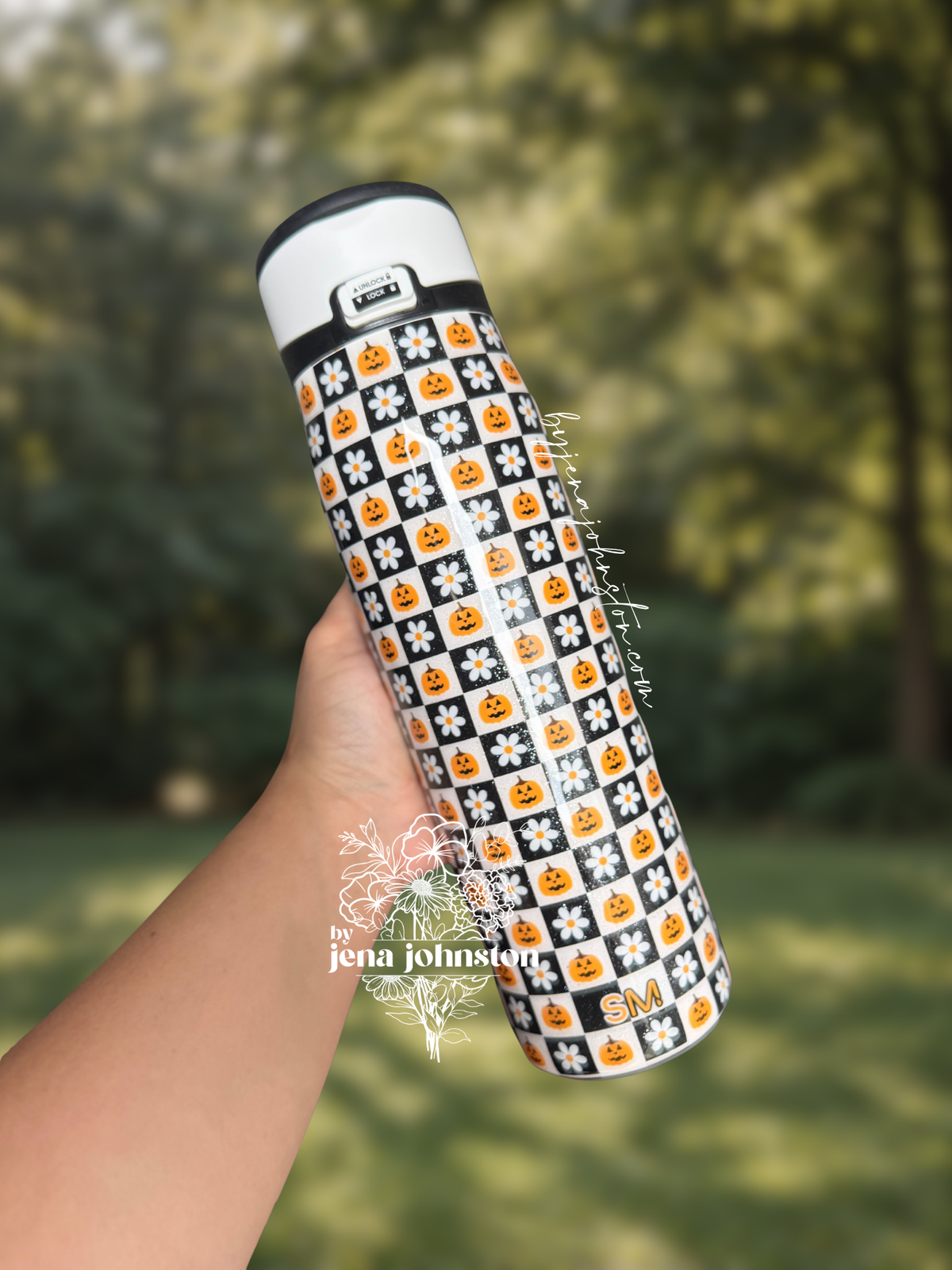 RTS 30oz Jack o lantern daisy checkers