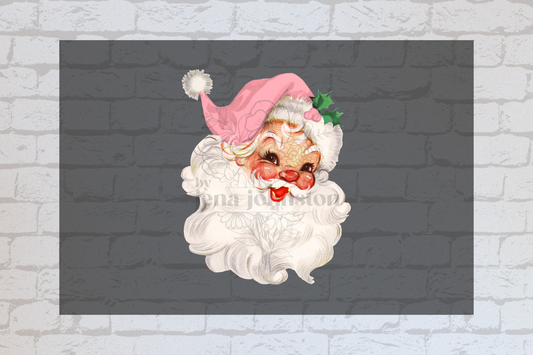Vintage Santa pink