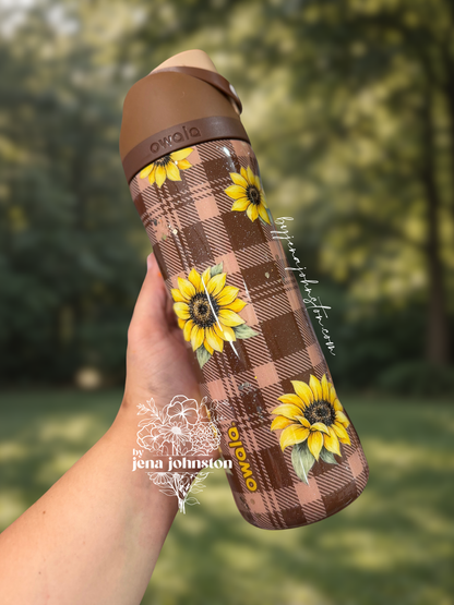 RTS 24oz Plaid Sunflower