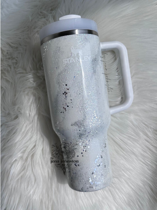 RTS Stanley White Marble Tumbler