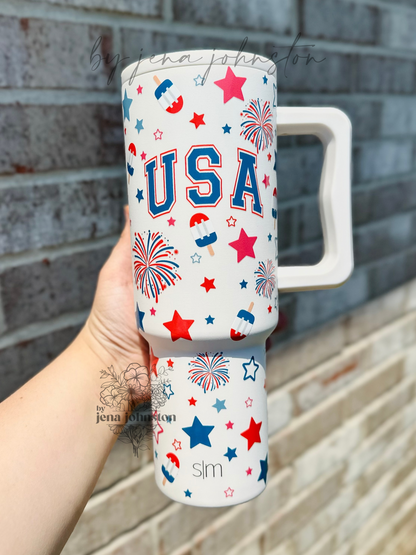 4th of July UVDTF Tumbler