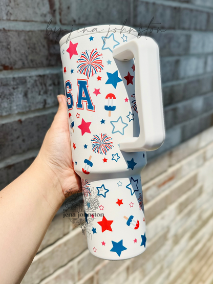 4th of July UVDTF Tumbler