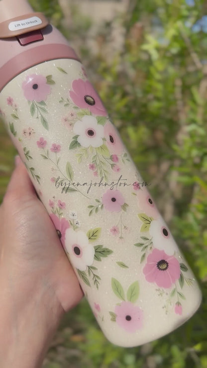 RTS 24oz Owala Pink Florals