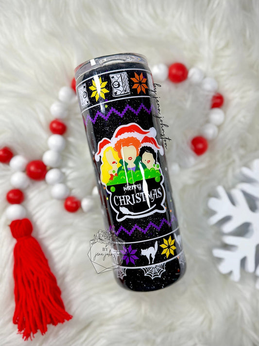 Sanderson Sisters Hocus Pocus "Ugly" Sweater Epoxy Tumbler