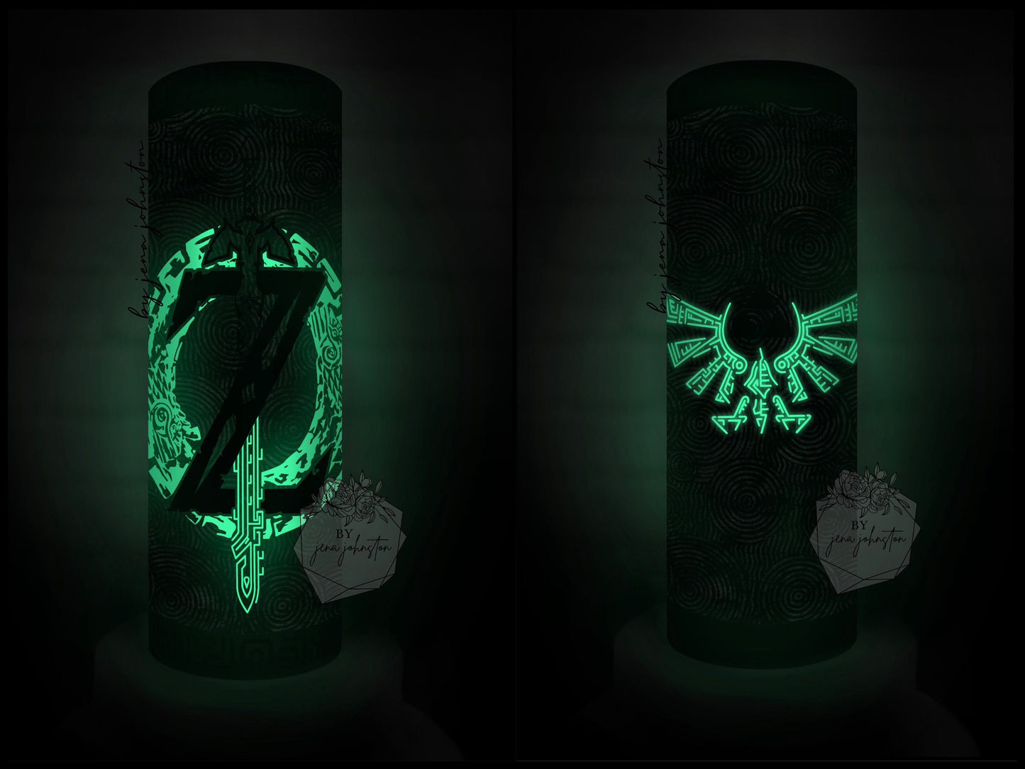 Zelda Tears of the Kingdom Gold & Glow in the dark Epoxy Tumbler