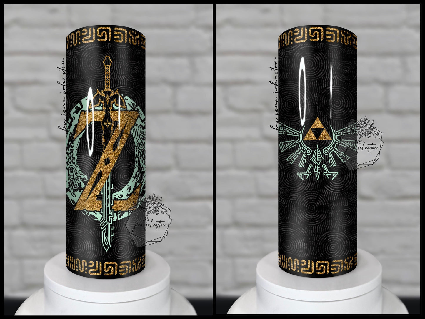 Zelda Tears of the Kingdom Gold & Glow in the dark Epoxy Tumbler