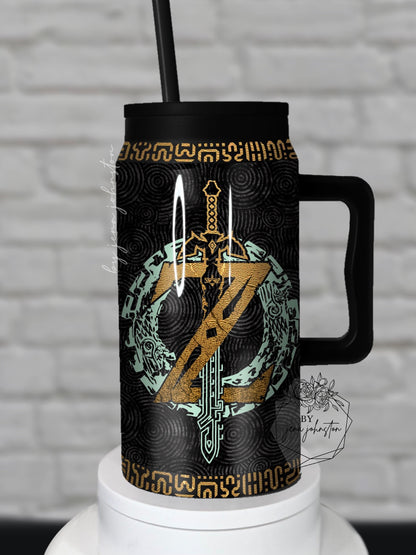 Simple Modern 50oz Zelda Tears of the Kingdom Glow in the dark & Gold Epoxy Tumbler