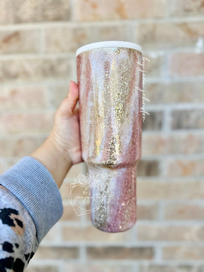 Rose Gold, Gold, & Copper Milky Way Epoxy Tumbler