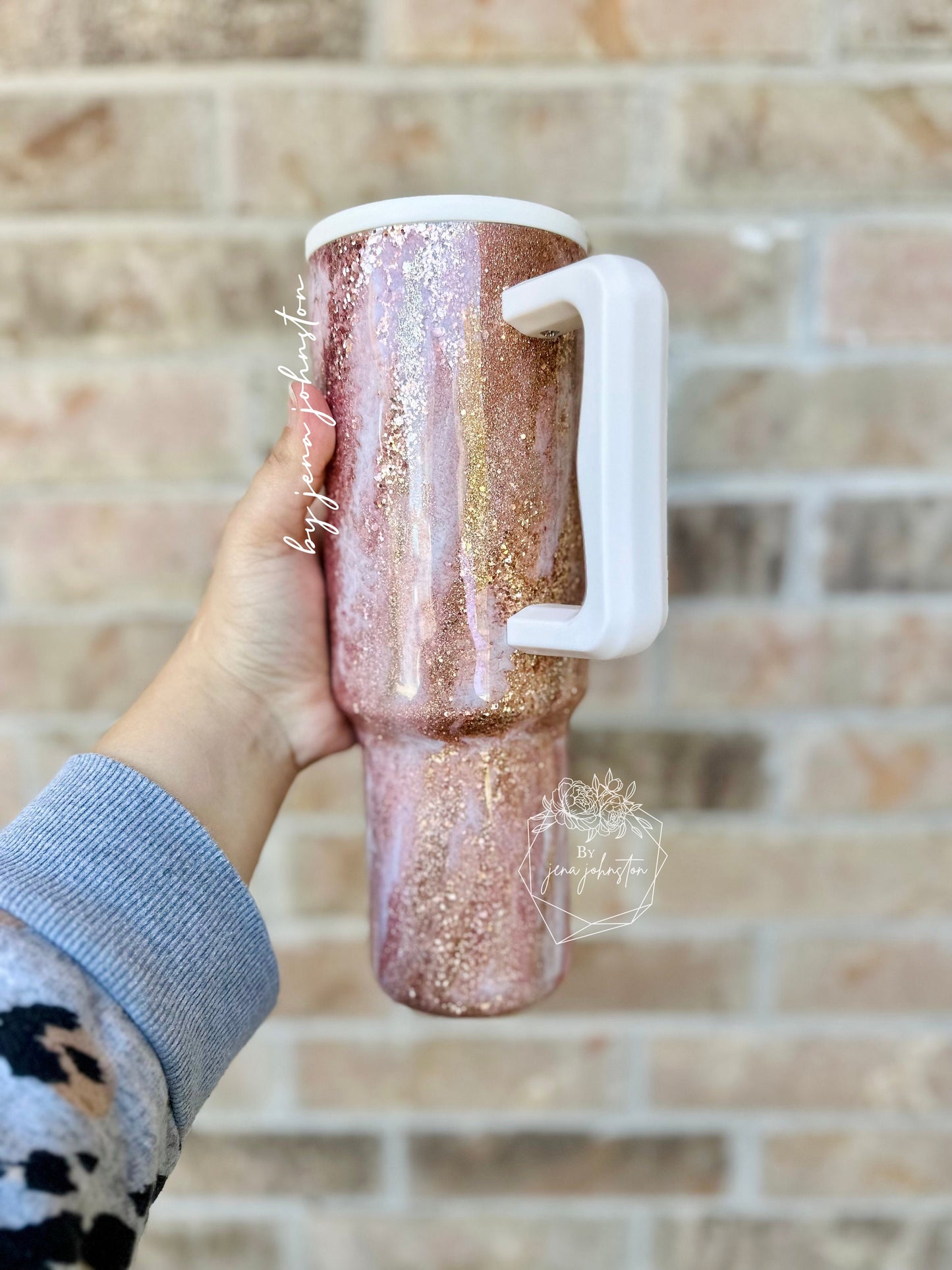 Rose Gold, Gold, & Copper Milky Way Epoxy Tumbler