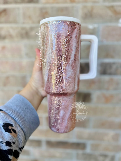 Rose Gold, Gold, & Copper Milky Way Epoxy Tumbler